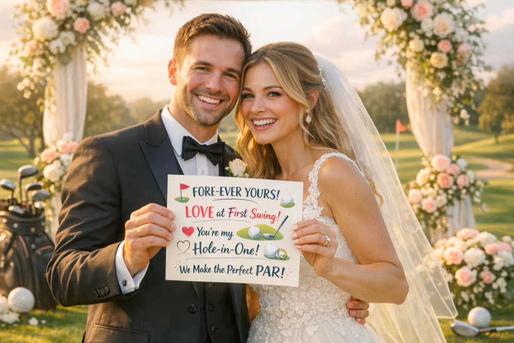 Funny Golf Wedding Puns for Cards